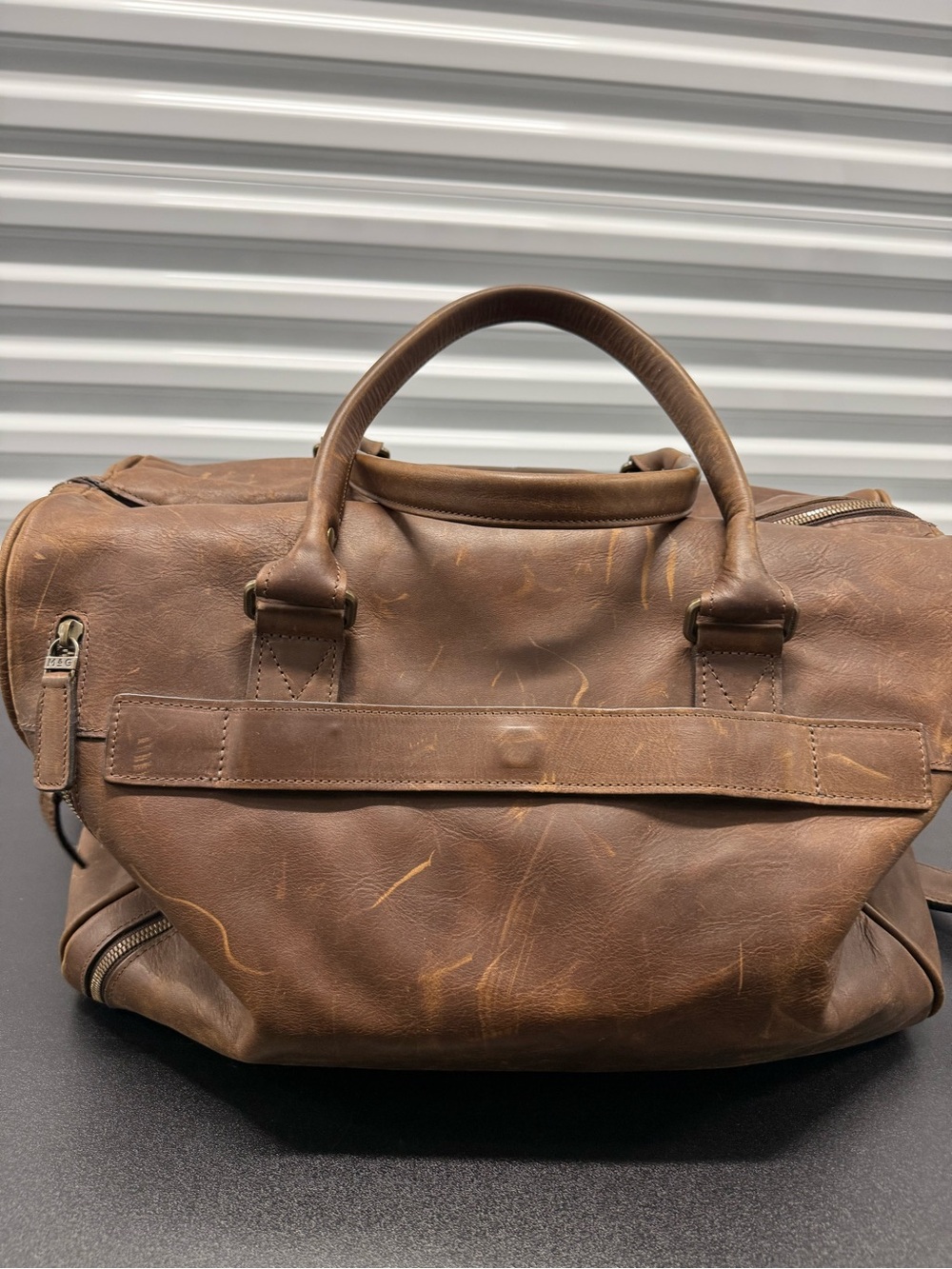 Moore & Giles Brown Leather Duffle Bag, Adjustable Strap, 19"-22 - Picture 2 of 8